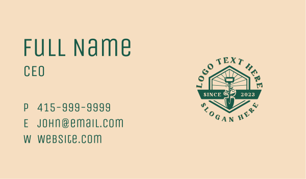 Landscaping Shovel Plant Business Card Design Image Preview