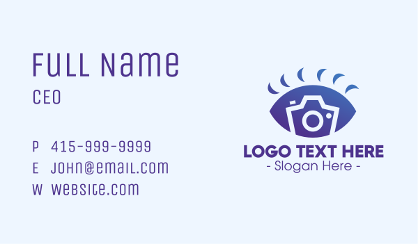 Blue Camera Eye Business Card Design Image Preview