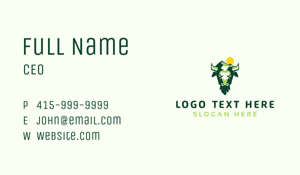 Wild Bison Buffalo Business Card Design Image Preview