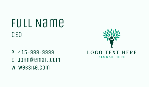 Human Tree Plant  Business Card Design Image Preview