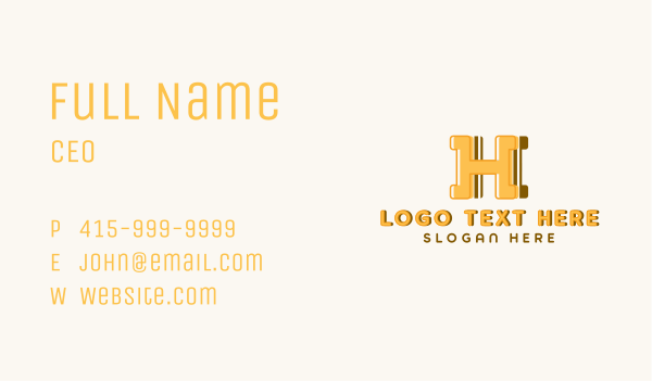 Playful Kiddie Letter H  Business Card Design Image Preview