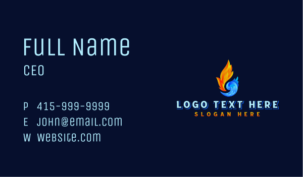 Fire Ice Industrial Business Card Design Image Preview