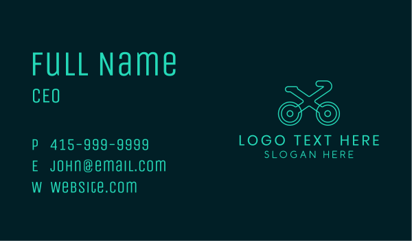 Neon Bike Letter X Business Card Design Image Preview