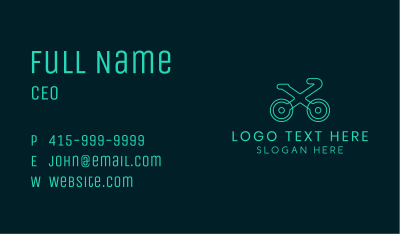 Neon Bike Letter X Business Card Image Preview
