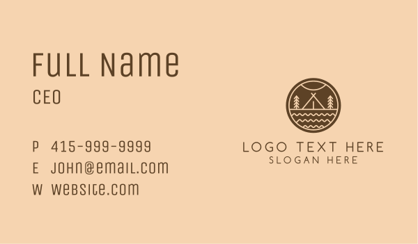 Outdoor Camping Badge Business Card Design Image Preview