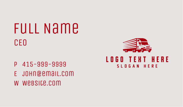 Red Truck Shipment Business Card Design Image Preview