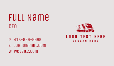 Red Truck Shipment Business Card Image Preview