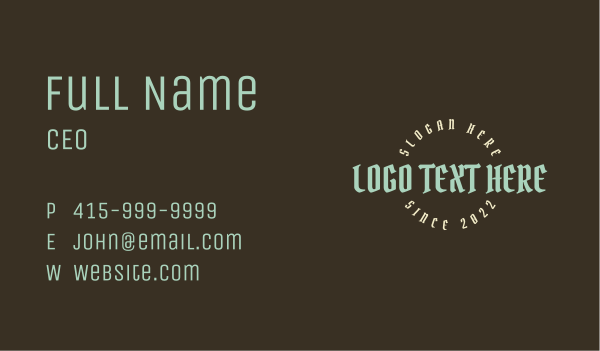 Classic Vintage Clothing Wordmark Business Card Design Image Preview