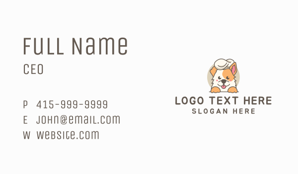 Cute Dog Baker Business Card Design Image Preview