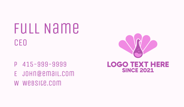 Pink Peacock Droplet Business Card Design Image Preview