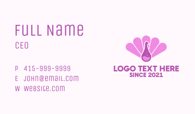 Pink Peacock Droplet Business Card Image Preview