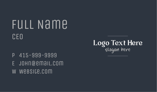 Professional Handwritten Wordmark Business Card Design Image Preview