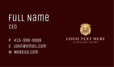 Luxury Gold Lion Business Card Image Preview