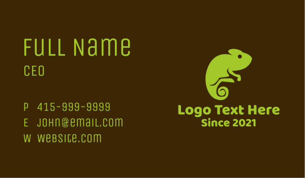 Nature Green Chameleon Business Card Design