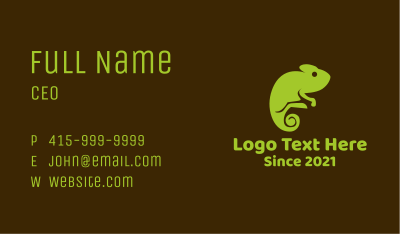 Nature Green Chameleon Business Card