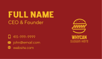 Yellow Monoline Burger Sandwich Business Card Image Preview
