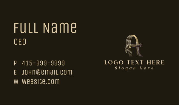 Gold Letter A Business Business Card Design Image Preview