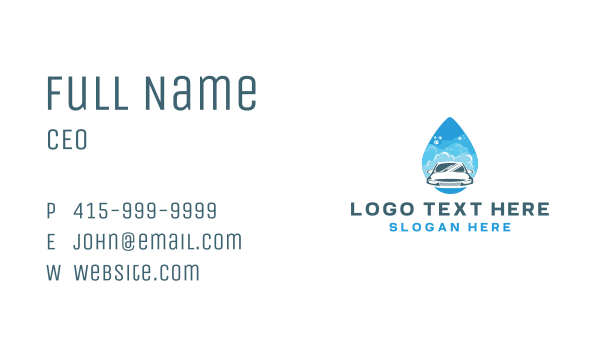 Droplet Car Cleaning Services Business Card Design Image Preview