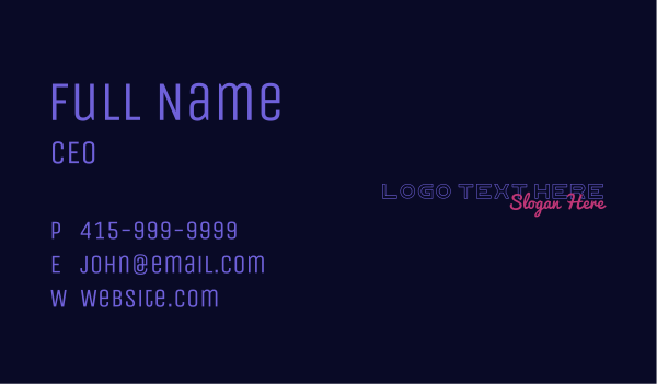 Fun Nightclub Wordmark Business Card Design Image Preview