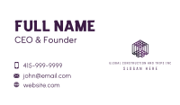 Purple Isometric Cube Matrix Business Card Image Preview