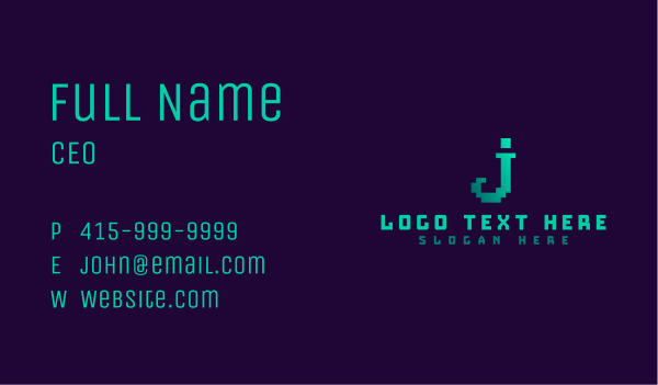 Digital Square Pixel  Business Card Design Image Preview