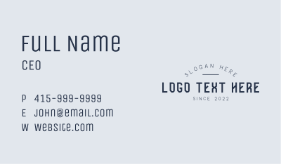 Masculine Brand Wordmark Business Card