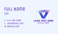 Data Stream Letter V Business Card Image Preview