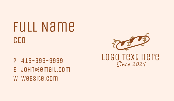 Brown Baguette Bread Business Card Design Image Preview