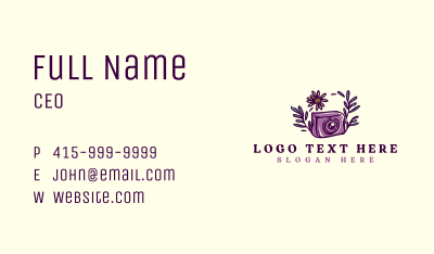 Camera Plant Photography Business Card Image Preview