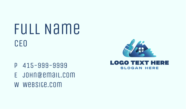 Paint Brush Roof Business Card Design Image Preview