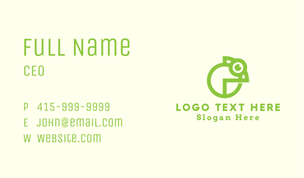 Green Chameleon Pet Business Card Design Image Preview