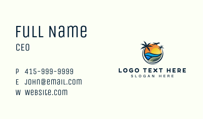 Tropical Beach Resort Escapade Business Card Image Preview