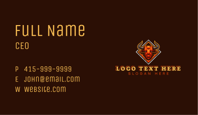 Fire Bull Taurus Gaming Business Card Image Preview