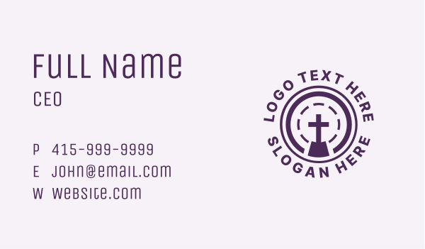 Purple Cross Worship Business Card Design Image Preview