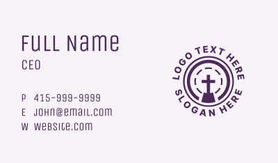 Purple Cross Worship Business Card Image Preview