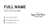 Minimalist Black Wordmark Business Card Design