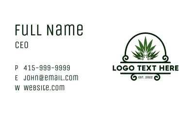 Organic Marijuana Emblem Business Card