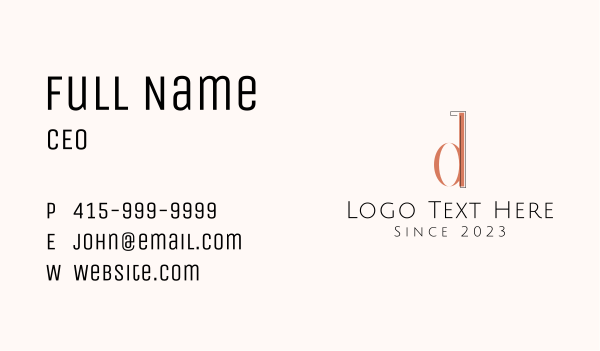 Elegant Letter D Business Card Design Image Preview