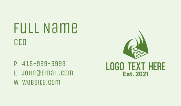 Lawn Grass Tiles Business Card Design Image Preview