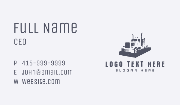 Gray Truck Transportation Business Card Design Image Preview