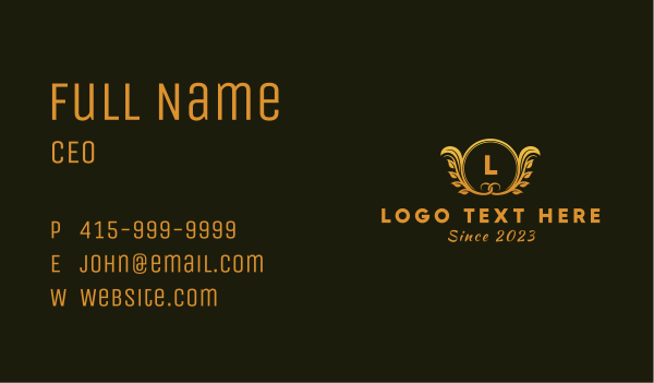 Gold Natural Luxury Letter Business Card Design Image Preview