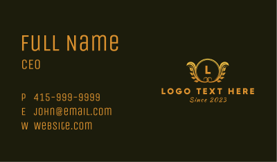 Gold Natural Luxury Letter Business Card Image Preview