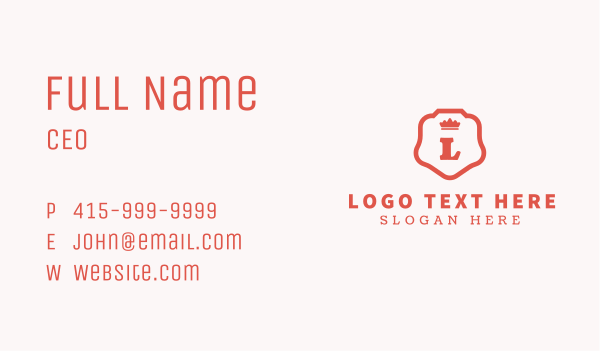 Red Crown Shield Firm Business Card Design Image Preview