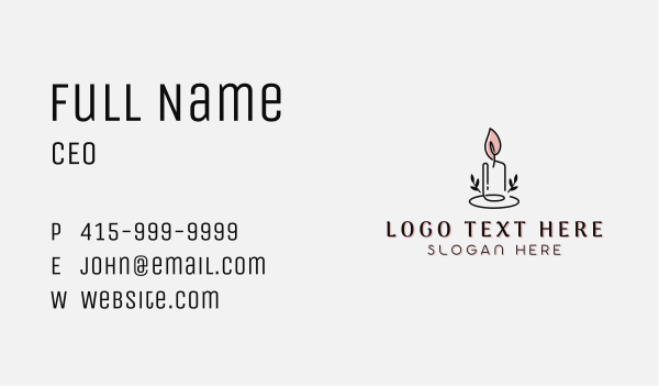 Leaf Candle Decoration Business Card Design Image Preview