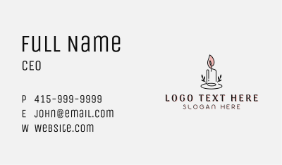 Leaf Candle Decoration Business Card Image Preview
