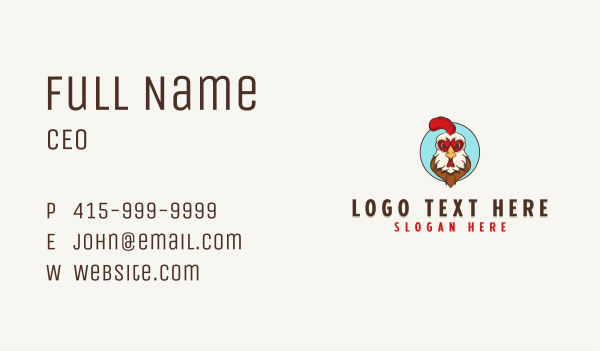 Rooster Chicken Mascot Business Card Design Image Preview