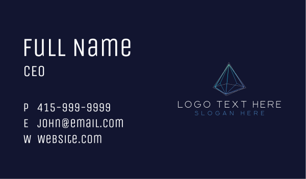 Tech Pyramid Triangle Business Card Design Image Preview