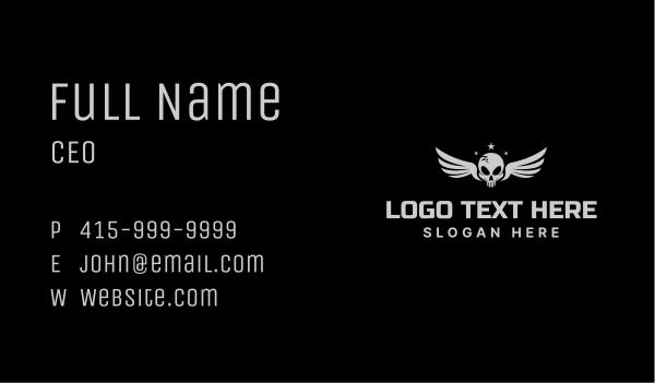 Skull Wings Gaming Business Card Design Image Preview