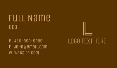 Gold Stripe Letter Business Card Image Preview