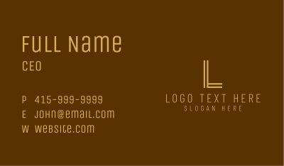 Gold Stripe Letter Business Card Image Preview